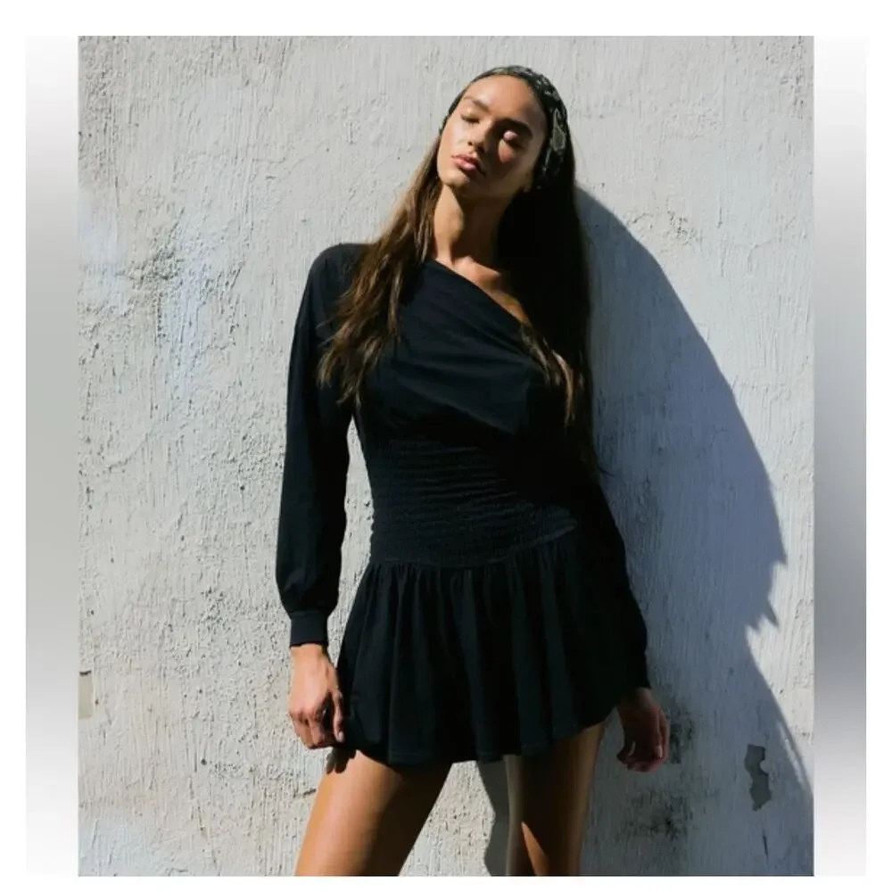 Free People Scorching Hot Black Mini Dress NWT - Picture 2 of 6